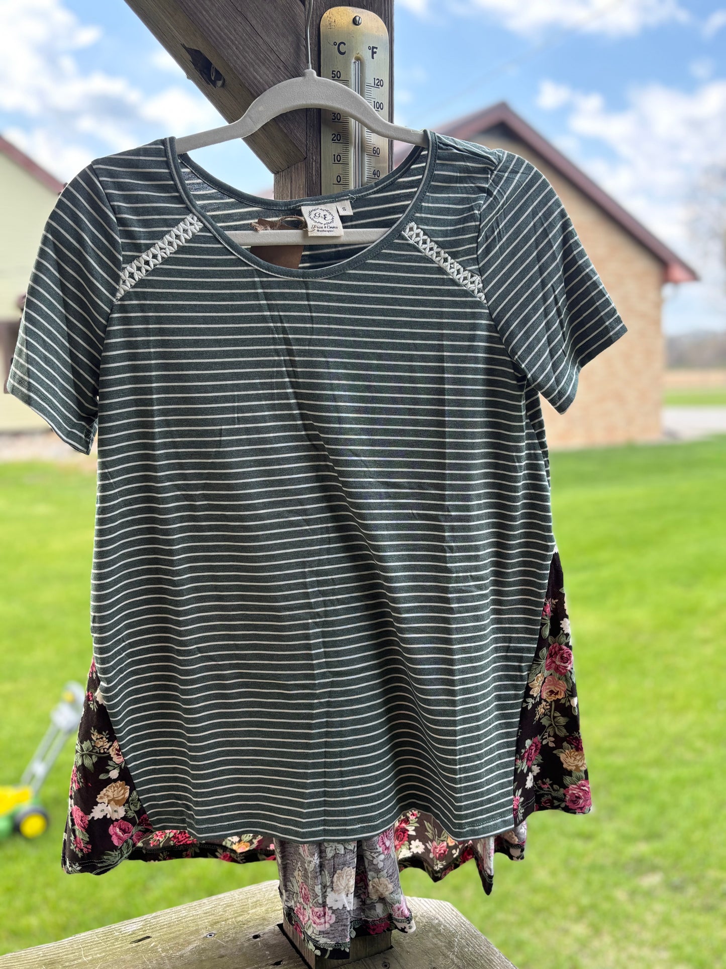 Stripes and Flowers Top