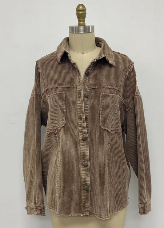 Tan Corduroy Shacket